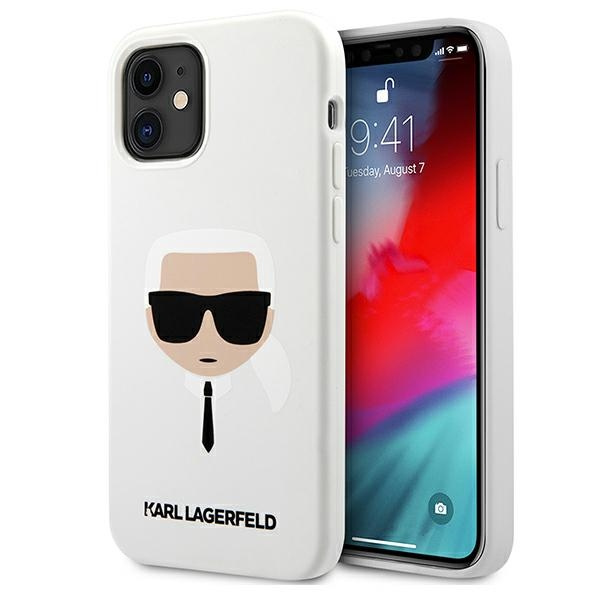 Etui KARL LAGERFELD Apple iPhone 12 Mini Silicone Karl`s Head Biały Hardcase